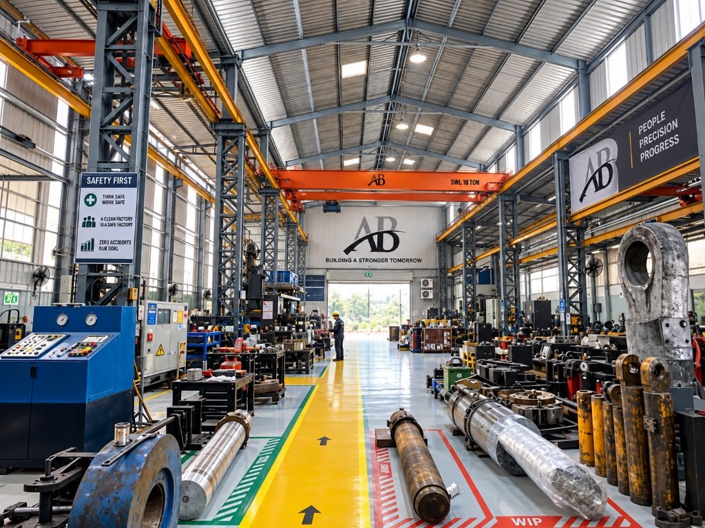 AB Hydromatics hydraulic cylinder manufacturing facility